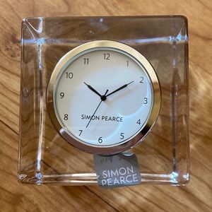 Simon Pearce Woodbury handmade glass clock NWT!